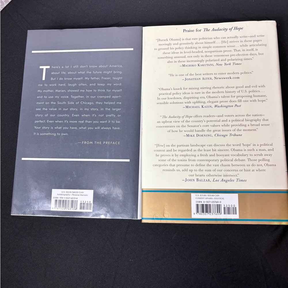 Obama Memoir Book Bundle | Becoming + Audacity of Hope | Michelle & Barack - Picture 2 of 4